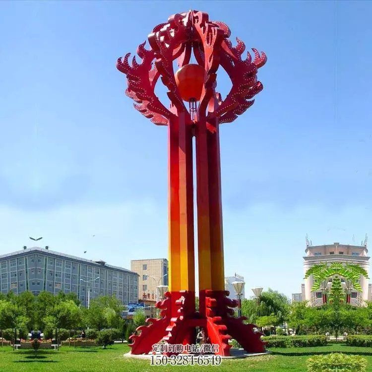 街道精神堡垒雕塑 现代景观标牌雕塑 彩绘标识雕塑 街道精神堡垒雕塑 现代景观标牌雕塑 彩绘标识雕塑