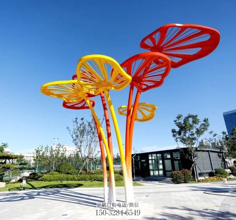 不锈钢镂空树叶廊架雕塑制作 不锈钢镂空树叶廊架雕塑制作