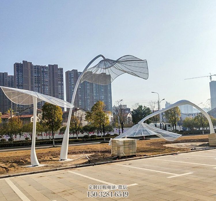花型廊架雕塑，不锈钢景观廊架雕塑小品